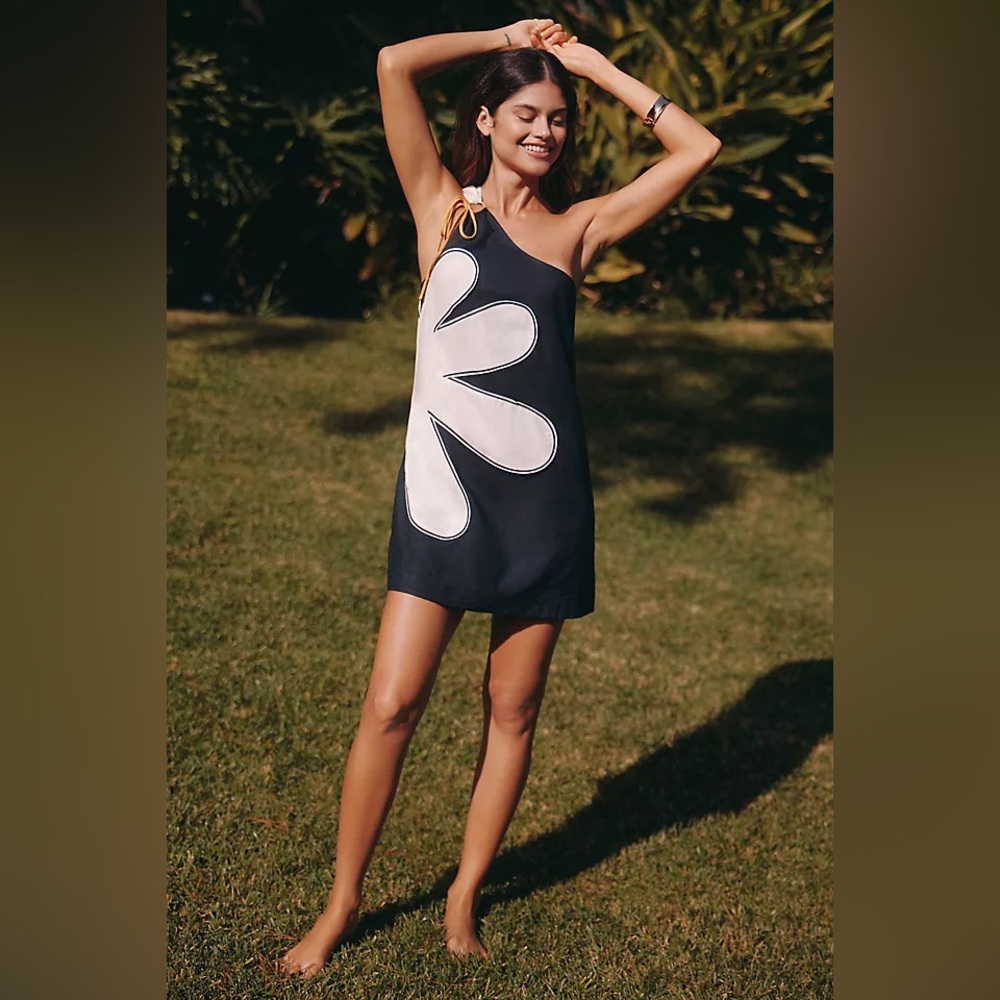 Anthropologie Black and White Midi Dress